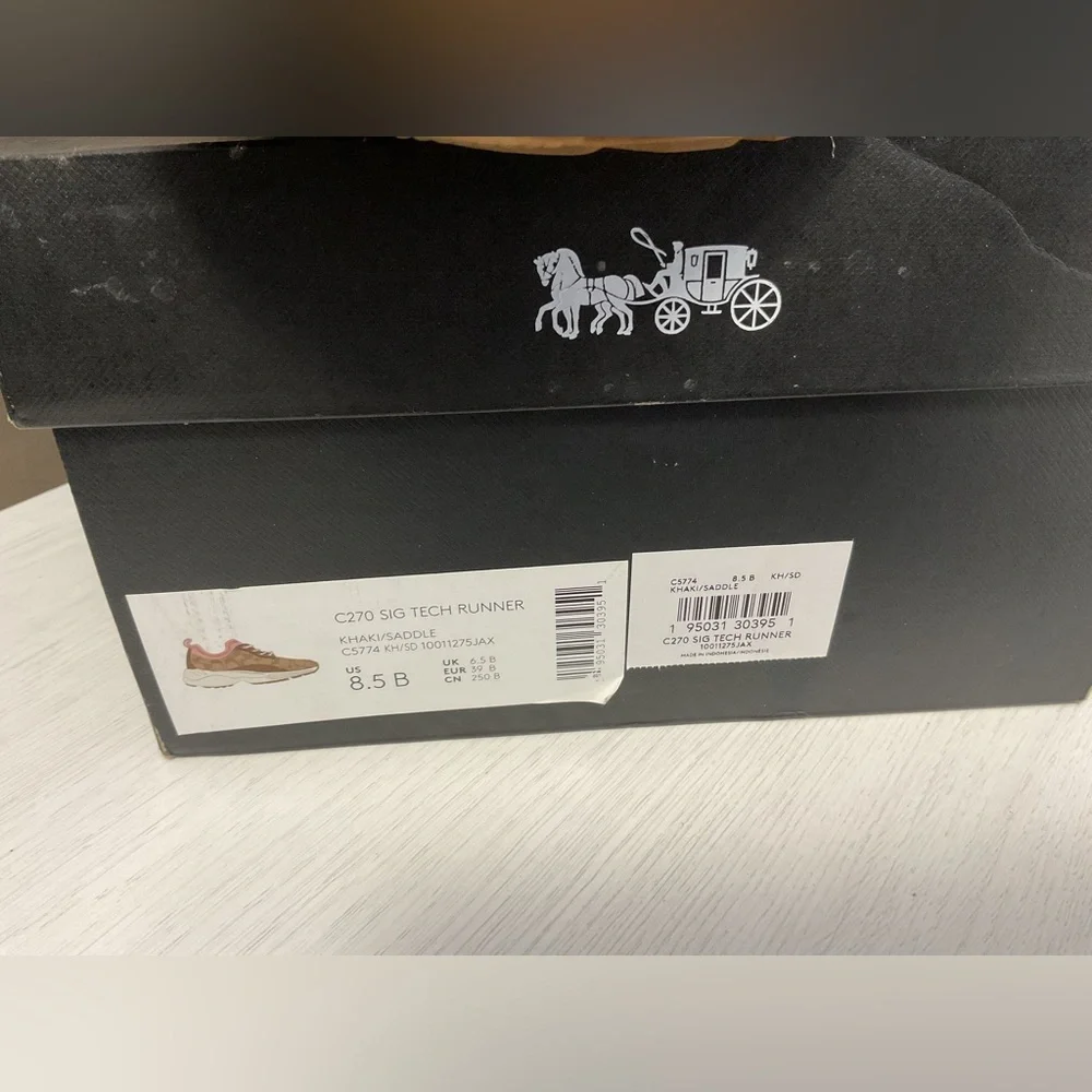 Coach Women's Tan and Pink Sneakers